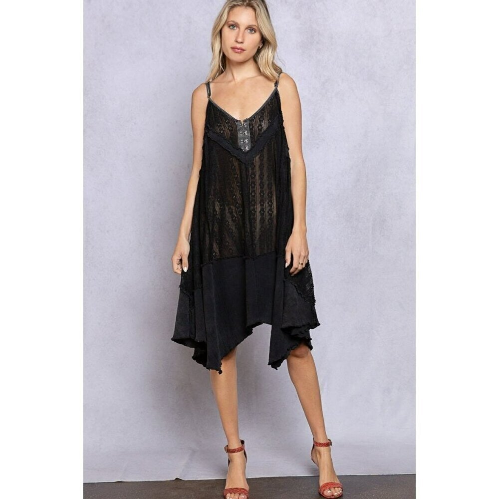 Better Than Basic Sheered Sleeveless Dress in Black - Picture 2 of 5